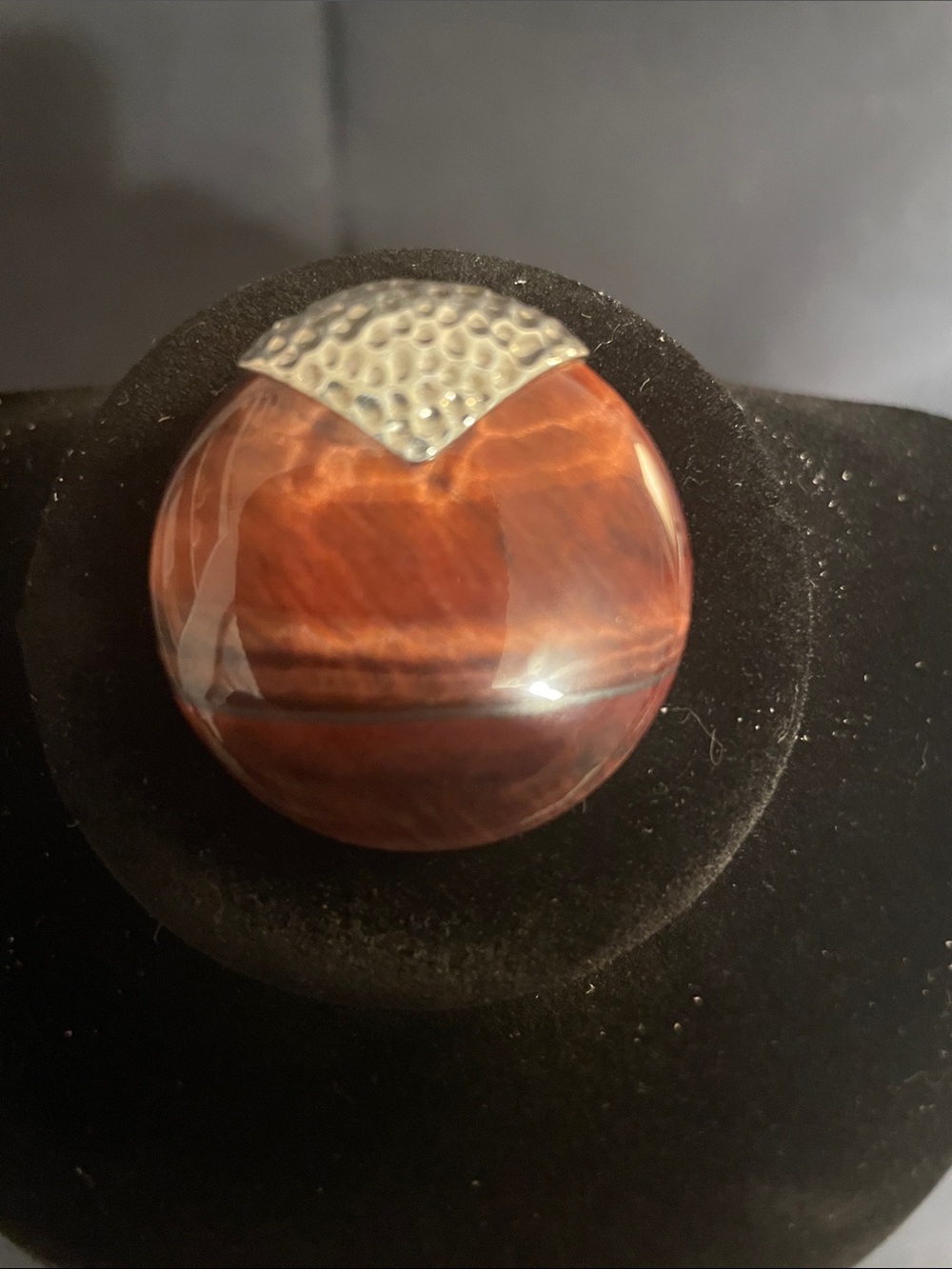 Whitney Kelly Round Red Tiger’s Eye Brooch Sterling Silver Accent